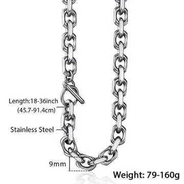 Trendsmax Stainless Steel Cable Rolo Link Necklace 18 inch