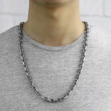 Trendsmax Stainless Steel Cable Rolo Link Necklace 18 inch