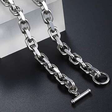 Trendsmax Stainless Steel Cable Rolo Link Necklace 18 inch