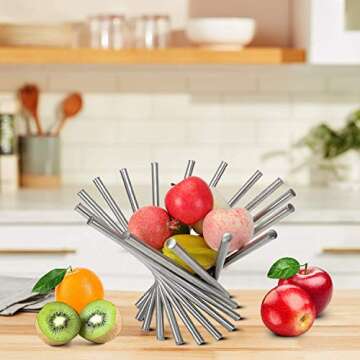 Stylish Stainless Steel Rotation Fruit Bowl for Any Kitchen
