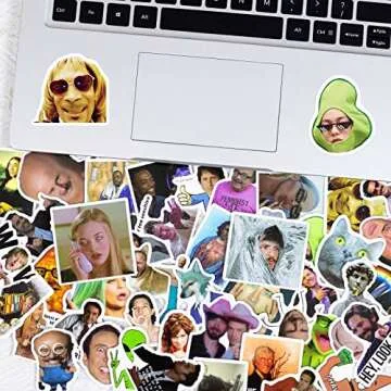 50pcs Meme Funny Stickers,Fashion Internet Celebrity Meme Vinyl Waterproof Decals for Laptop, Bottle, Scrapbook,Phone,Funny Stickers for Adults,Pop Culture Stickers (StickersA)