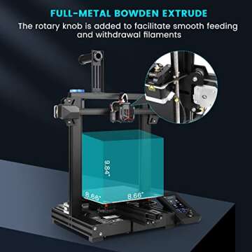 Creality Ender 3 V2 Neo 3D Printer with CR Touch Auto Leveling and PC Spring Steel Sheet, Resume Printing Function Full-Metal Extruder 95% Pre-Installed DIY 3D Printers 8.66x8.66x9.84 inch