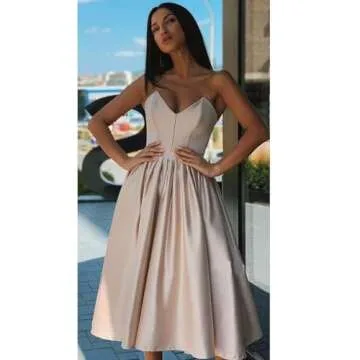 Elegant Strapless Satin Prom Dress for Women