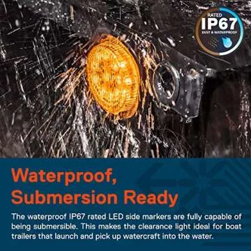 TRUE MODS 8pc 2" 12V Amber + Red Round LED Clearance Side Marker Light Kit [DOT Approved] [Reflector Lens] [Grommet & Plugs] [Flush-Mount] [Waterproof IP67] for Boat Trailer Semi Truck RV Peterbilt