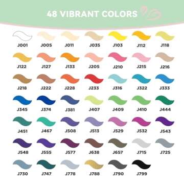 Arrtx Top Valve Action Marker Pen, 48 Colors Simptap Acrylic Paint Pens, Water Based Paint Markers for Stone, Glass, Extra Brush Tip