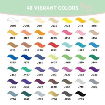 Arrtx Top Valve Action Marker Pen, 48 Colors Simptap Acrylic Paint Pens, Water Based Paint Markers for Stone, Glass, Extra Brush Tip