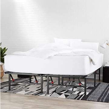 Amazon Basics Bed Frame with Storage, Foldable Metal Platform, Sturdy Steel, No Box Spring Needed, 1...