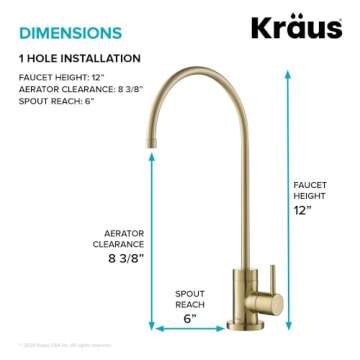 KRAUS Purita Lead-Free Kitchen Faucet in Antique Brass