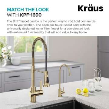 KRAUS Purita Lead-Free Kitchen Faucet in Antique Brass