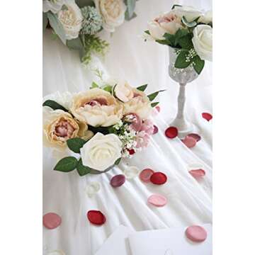 Floroom 300pcs Rose Petals Red Fake Faux Silk Flower Petals for Wedding Flower Girl Basket Aisle Sca...