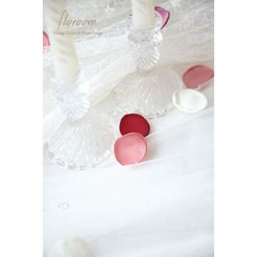 Floroom 300pcs Rose Petals Red Fake Faux Silk Flower Petals for Wedding Flower Girl Basket Aisle Scatter Sweetheart Table Centerpieces Party Confetti Bridal Shower Romantic Night Home Decoration