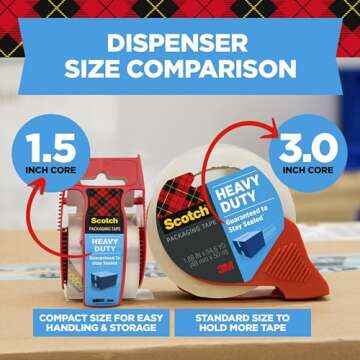 Scotch Heavy Duty Shipping Packing Tape, 1.88in x 54.6yd