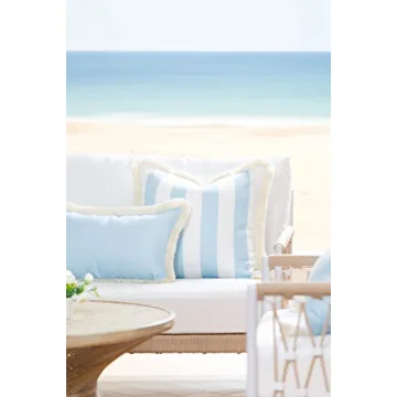 Hofdeco Coastal Baby Blue Indoor Outdoor Pillow Cover 20"x20"
