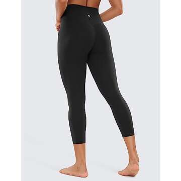 CRZ YOGA Womens Butterluxe Crossover Workout Capri Leggings 23 Inches - High Waist V Cross Crop Gym ...