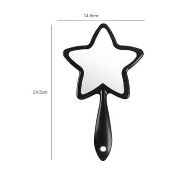 mollensiuer 1Pc Star-Shaped Handheld Mirrors Plastic Travel Makeup Handheld Cosmetic Mirror Personal...
