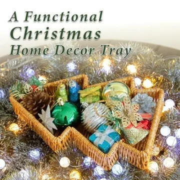 myHomeBody Christmas Tree Wicker Basket Set of 2 for Holiday Serving