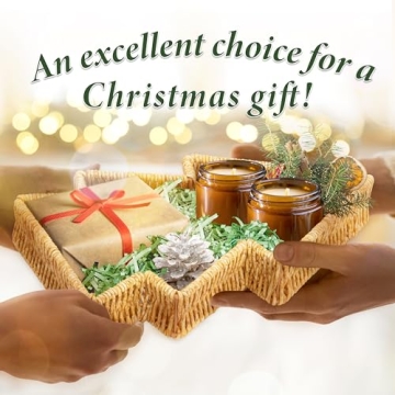 myHomeBody Christmas Tree Wicker Basket Set of 2 for Holiday Serving