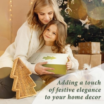 myHomeBody Christmas Tree Wicker Basket Set of 2 for Holiday Serving