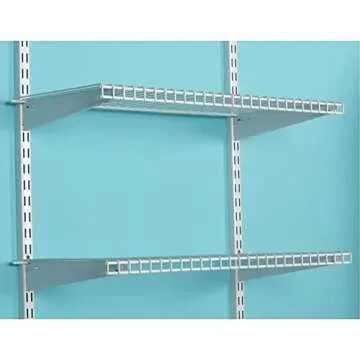Rubbermaid Configurations 26" Shelving Kit, Set of 2 Shelves, White, Expandable, Organization for Home/Laundry/Bathroom/Mudroom/Pantry/Linen Closet/Garage