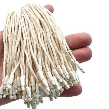 Renashed 7.7" 500 Pcs Cotton Hang Tag String Fasteners for Gifts Luggage Label Attachment Clothing