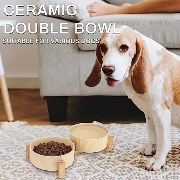 Ptlom Ceramic Pet Bowls Stylish Anti-Slip Design 28oz