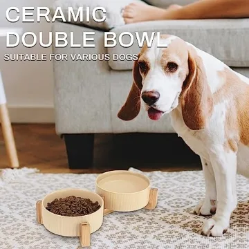 Ptlom Ceramic Pet Bowls Stylish Anti-Slip Design 28oz