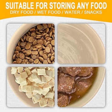 Ptlom Ceramic Pet Bowls Stylish Anti-Slip Design 28oz