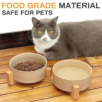 Ptlom Ceramic Pet Bowls Stylish Anti-Slip Design 28oz