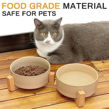 Ptlom Ceramic Pet Bowls Stylish Anti-Slip Design 28oz