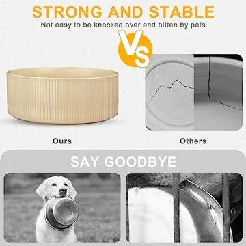 Ptlom Ceramic Pet Bowls Stylish Anti-Slip Design 28oz