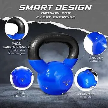 Yes4All 10 lb Vinyl Coated Cast Iron Kettlebell