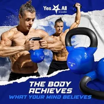 Yes4All 10 lb Vinyl Coated Cast Iron Kettlebell