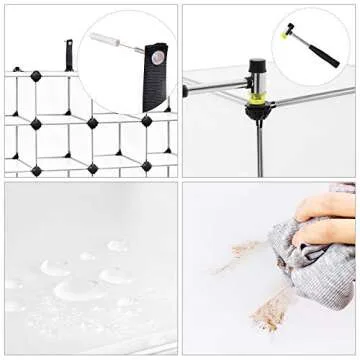 SONGMICS Shoe Rack, Space-Saving 28-Slot Plastic Shoe Storage Organizer Unit, Shoe Cabinet, Ideal for Entryway Hallway Closet Garage, 14.2 x 61.8 x 48 Inches, Transparent ULPC48S