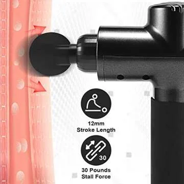 NPLKBG Muscle Massage Gun Deep Tissue Percussion Handheld Electric Muscle Massager with 20 Speed Levels for Gym Office Home Post-Workout Recovery (Black)