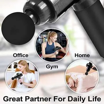 NPLKBG Muscle Massage Gun Deep Tissue Percussion Handheld Electric Muscle Massager with 20 Speed Levels for Gym Office Home Post-Workout Recovery (Black)