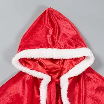 Little Red Riding Christmas Fur Princess Cape Hood Cloaks Costume for Girls 2-3 Years(100cm)