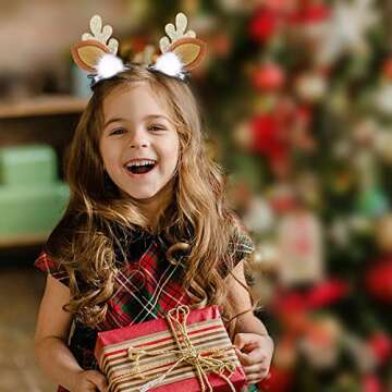 Cute Reindeer Antlers Christmas Hair Clip Set - Boobeen