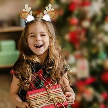 Cute Reindeer Antlers Christmas Hair Clip Set - Boobeen