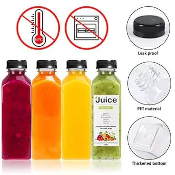 DEPEPE 16 Pack 16oz Plastic Juice Bottles, Reusable Juicing Bottles with Caps, Empty PET Juice Bottle with Lids for Juicing, Smoothies, Drink, Water Containers