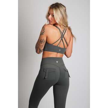 Jed North Women's High Waisted Scrunch Leggings with Pockets