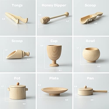 Montessori Wooden Sensory Bin Tools Set for Toddlers