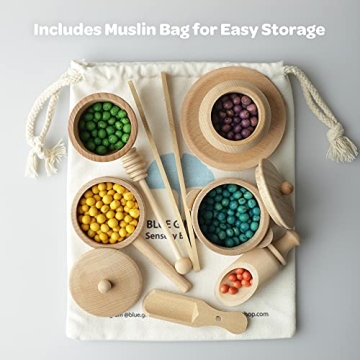 Montessori Wooden Sensory Bin Tools Set for Toddlers