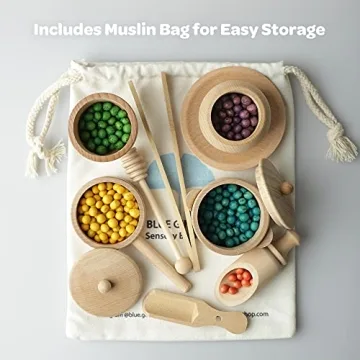 Montessori Wooden Sensory Bin Tools Set for Toddlers