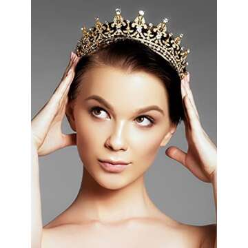 COCIDE Gold Tiara and Crown for Women Birthday Headband for Girls Crystal Queen Crown Hair Accessori...