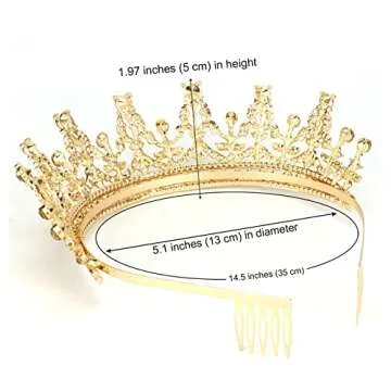 COCIDE Gold Tiara and Crown for Women Birthday Headband for Girls Crystal Queen Crown Hair Accessories for Bride Party Bridesmaids Bridal Prom Halloween Costume Cosplay Christmas Gifts (DARK GOLD)