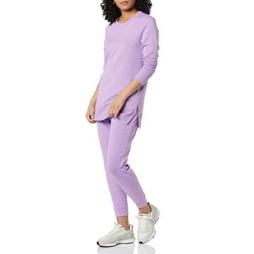 Stylish Daily Ritual Long-Sleeve Tunic in Lilac - Women's Fashion