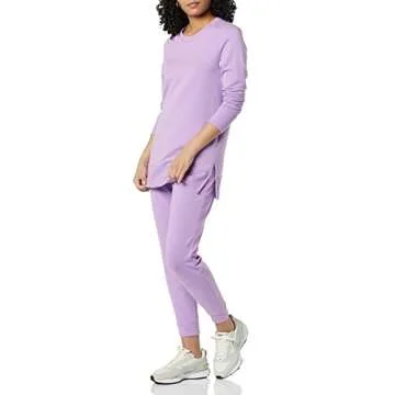 Stylish Daily Ritual Long-Sleeve Tunic in Lilac - Women's Fashion