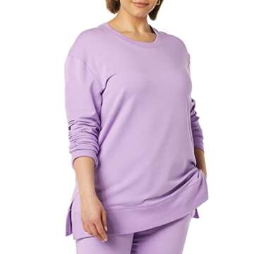 Stylish Daily Ritual Long-Sleeve Tunic in Lilac - Women's Fashion
