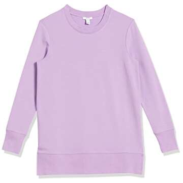 Stylish Daily Ritual Long-Sleeve Tunic in Lilac - Women's Fashion