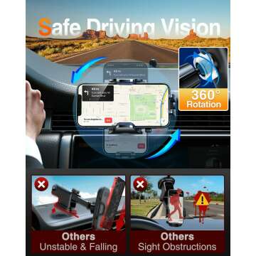 Sturdiest VANMASS Car Vent Phone Mount for iPhone & Galaxy